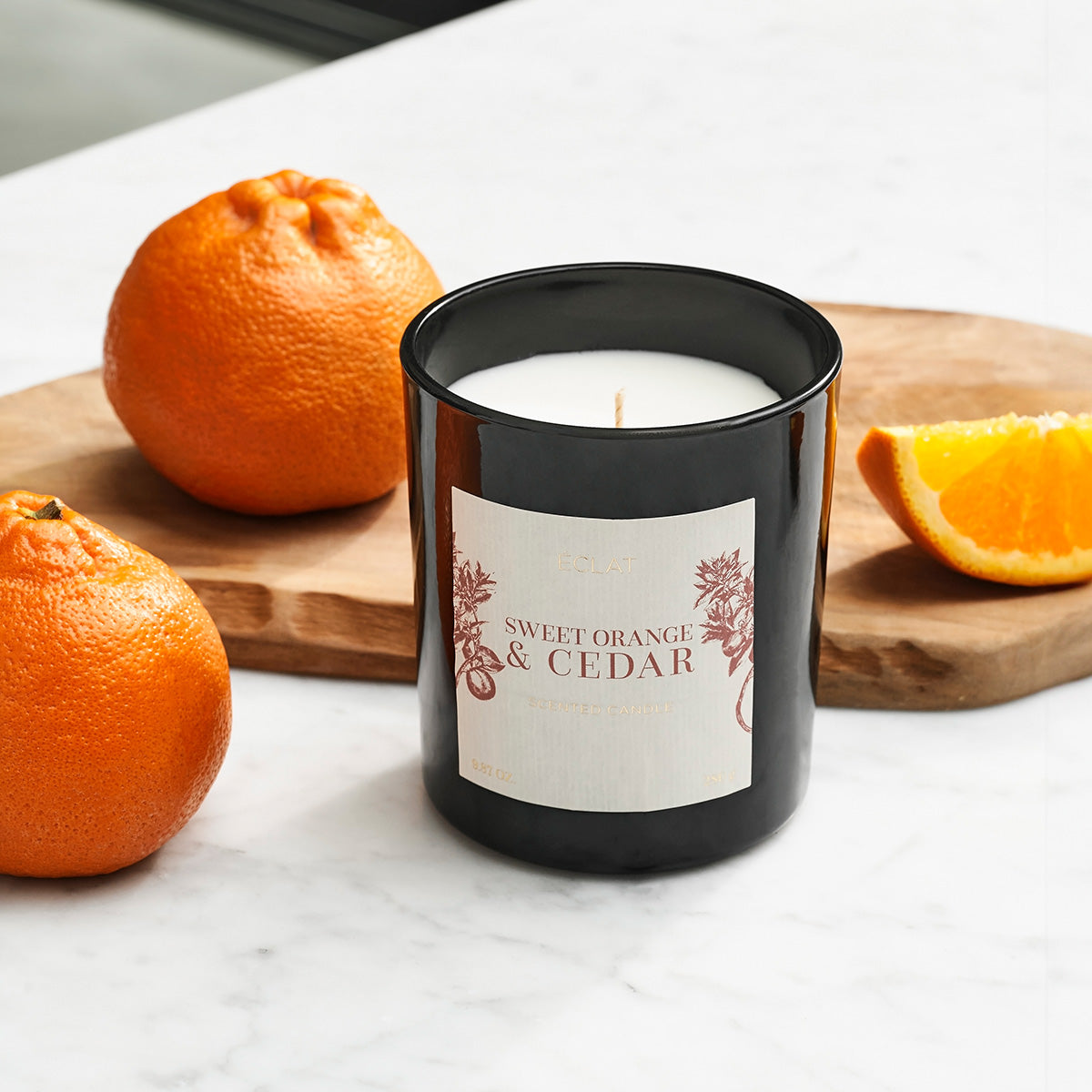 ÉCLAT Sweet Orange & Cedar Vela Perfumada de Cera de Soja
