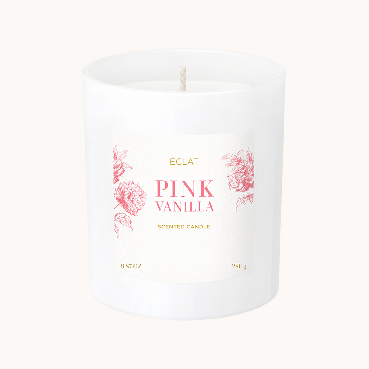 ÉCLAT Pink Vanilla Vela de Cera de Soja | Aroma Dulce y Acogedor
