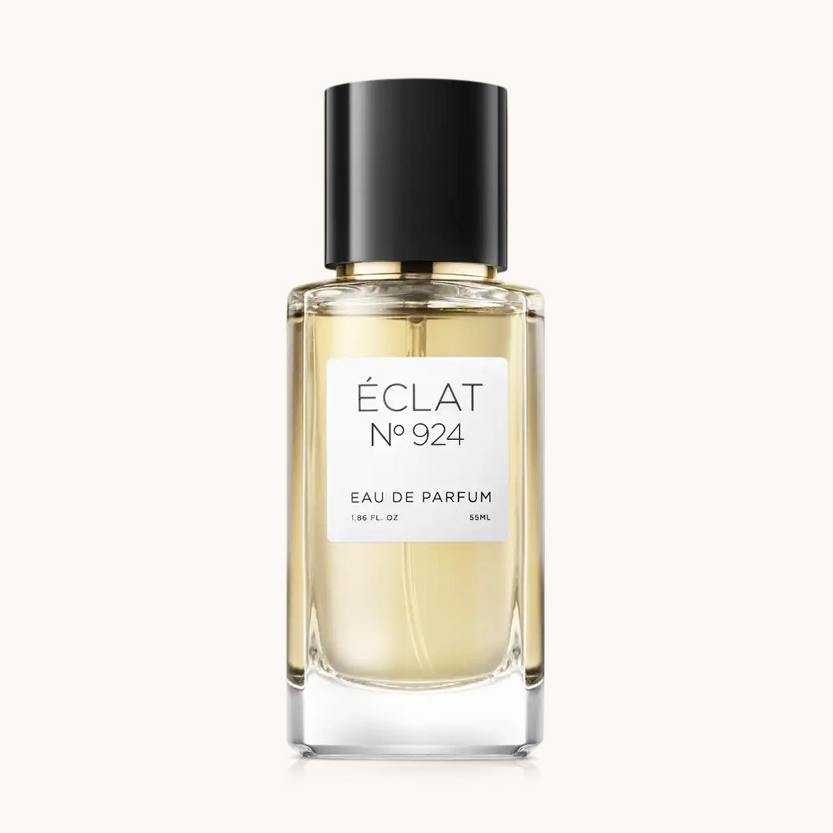 ÉCLAT Smoky Chestnut em frasco de vidro facetado com tampa preta e rótulo branco.